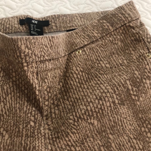 Snakeskin pattern tan and brown jeggings - new - Picture 3 of 6